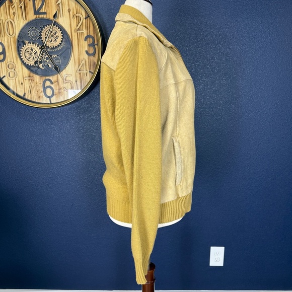 Pierre Andre Vintage 1980s Suede & Knit Bomber Jacket, Size Large - Picture 8 of 10